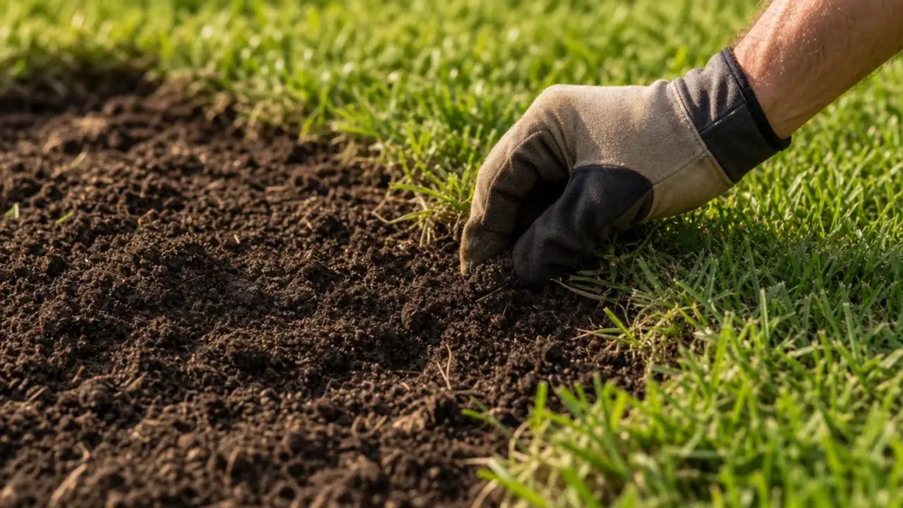 Prepared soil meeting healthy Bermuda grass runners