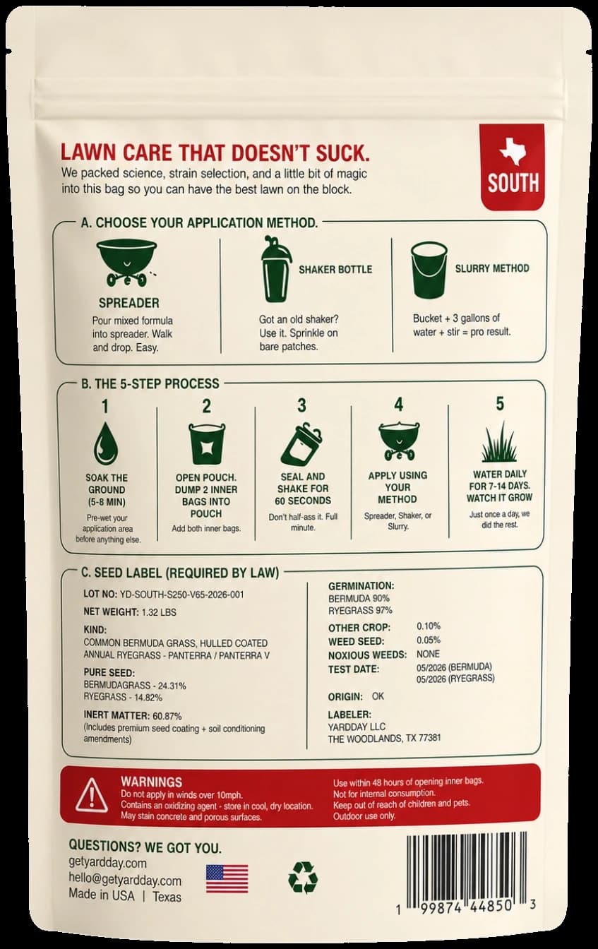 Starter back label