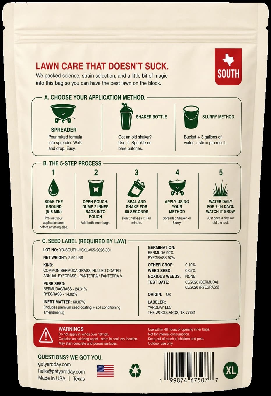 XL back label